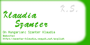 klaudia szanter business card